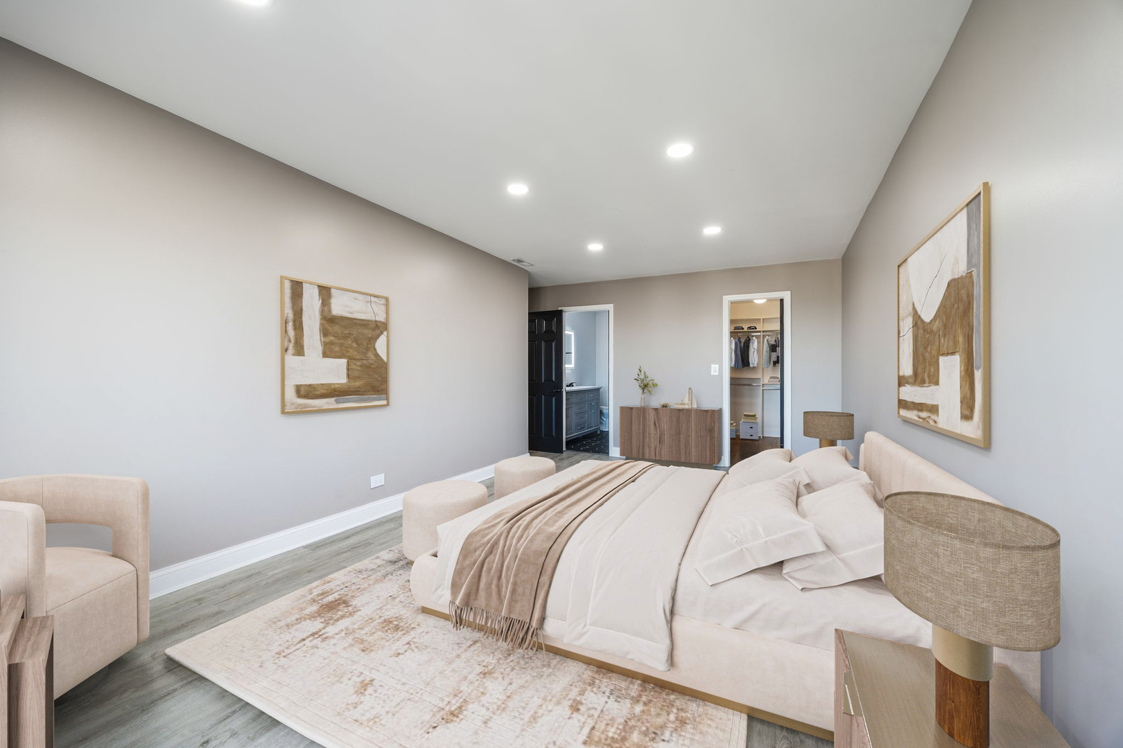 7730 Dempster Street, Unit 406 Morton Grove, IL 60053 - Photo 15 of 32 a bedroom with a large bed and a window