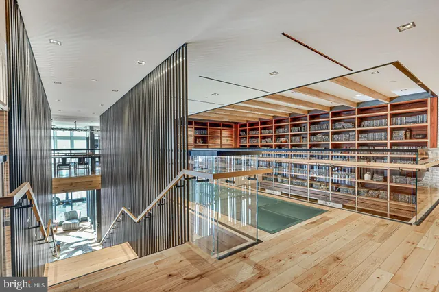 a view of a balcony with an outdoor space