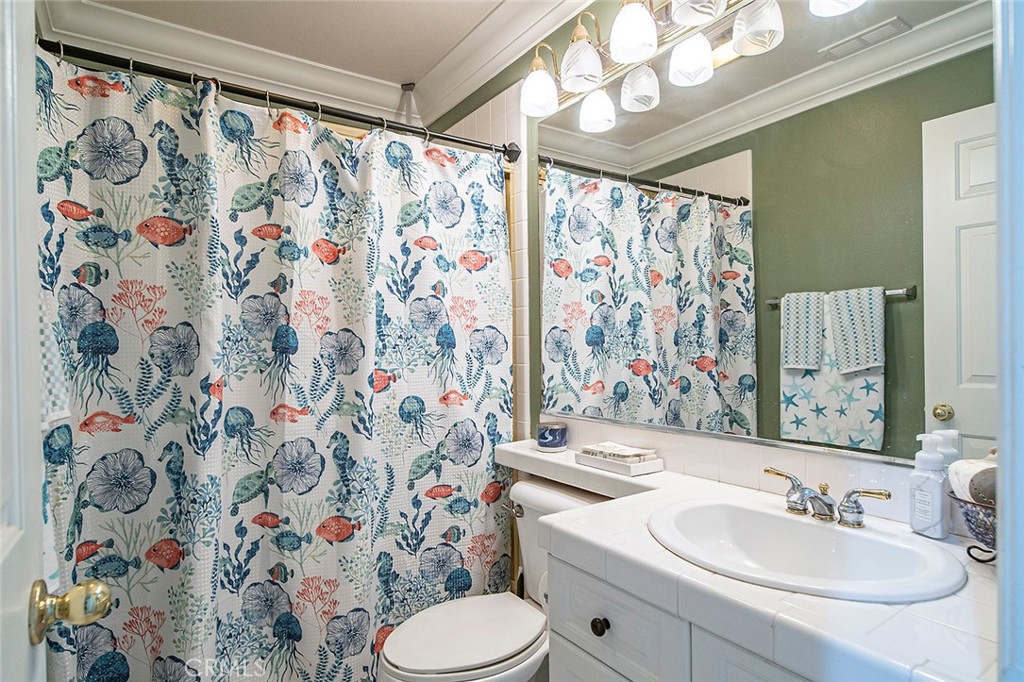 22 Via Sonrisa San Clemente, CA 92673 - Photo 26 of 59 a bathroom with a sink and a mirror with toilet