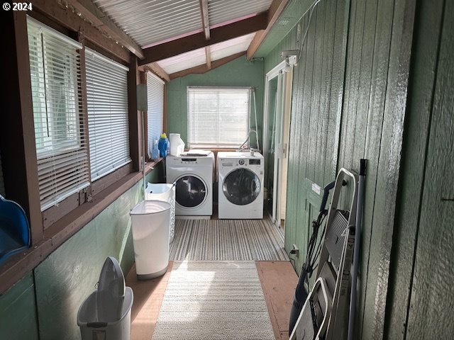 15061 Highway 101, Unit 4 Brookings, OR 97415 - Photo 4 of 12 a view of a hallway with washer and dryer
