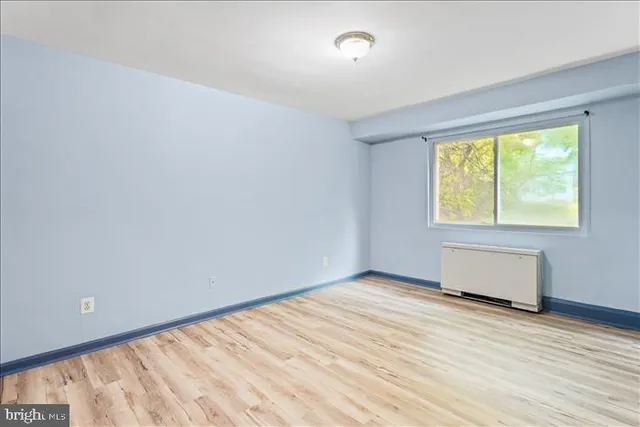 a view of a building with a flat screen tv