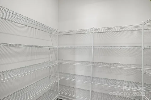 a view of a room with empty racks