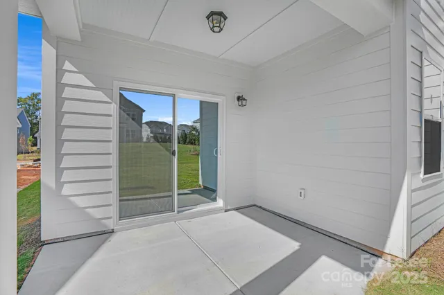 a view of a room with a garage