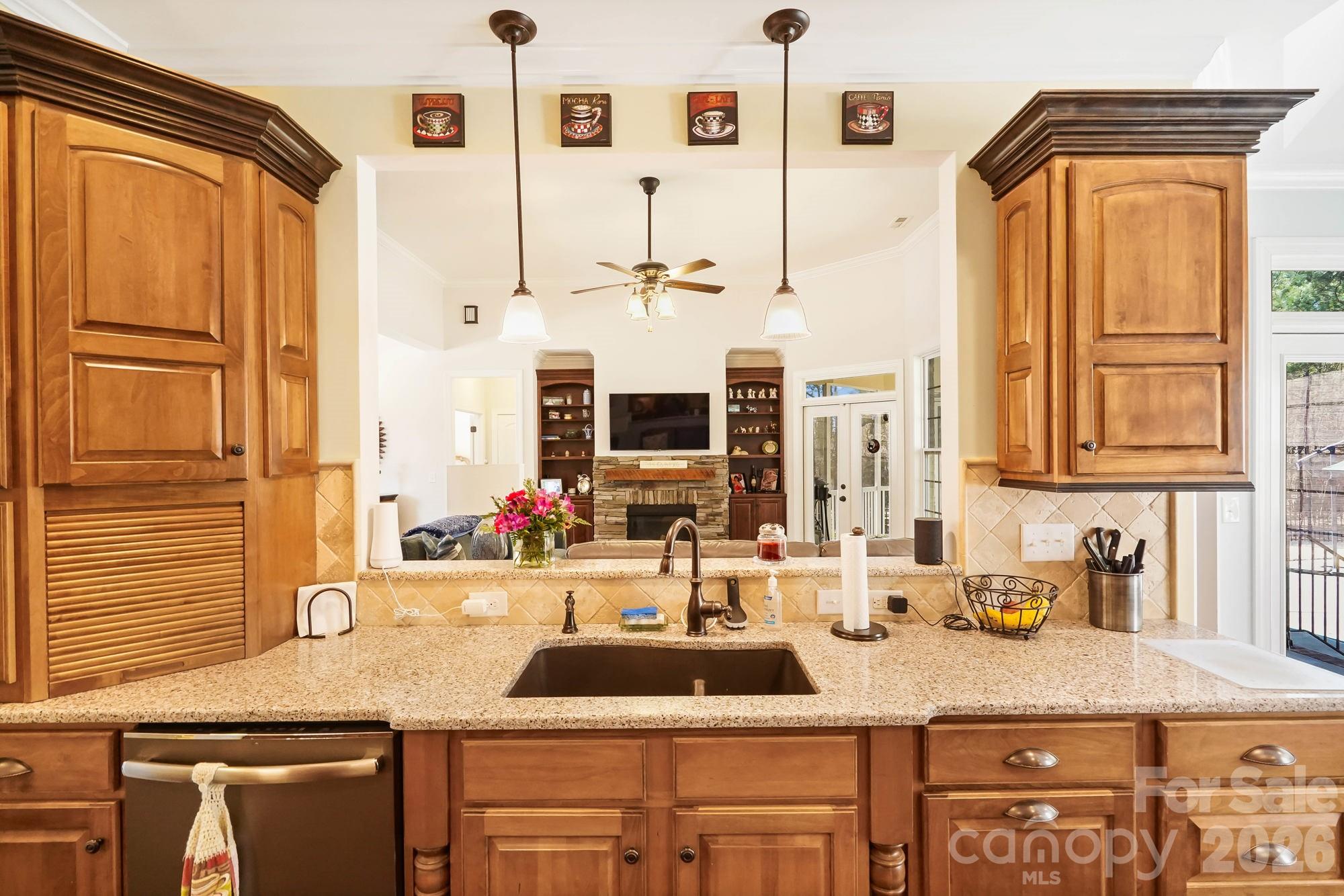 5312 Johnsons Barn Road York, SC 29745 - Photo 23 of 46 a bathroom with a granite countertop sink a mirror and shower