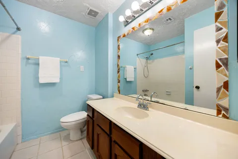 a backyard of a house with seating space