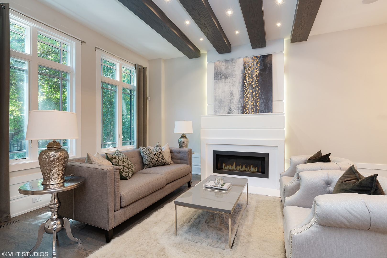 1428 West Wolfram Street Chicago, IL 60657 - Photo 2 of 47 a living room with furniture lamp and a fireplace