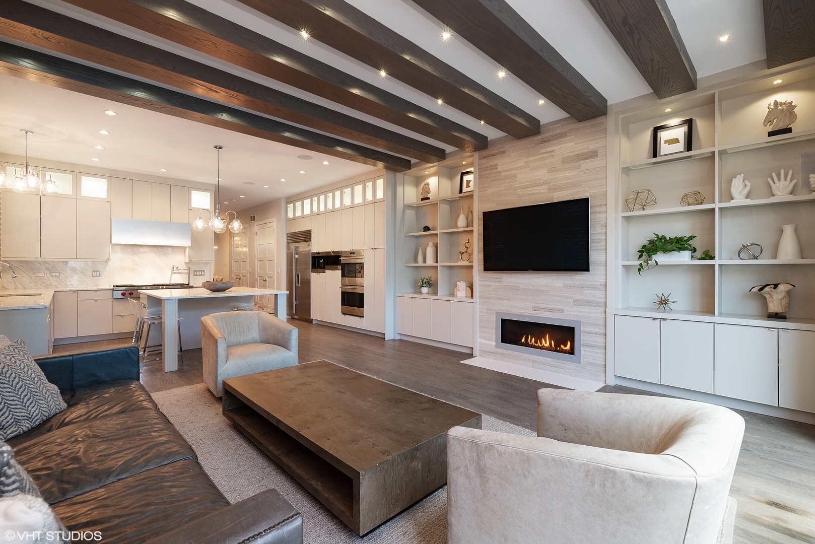 1428 West Wolfram Street Chicago, IL 60657 - Photo 17 of 47 a living room with furniture and a fireplace