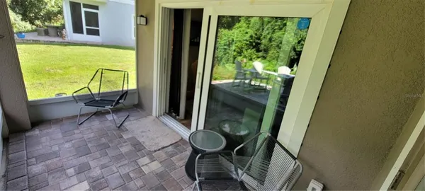 a view of an outdoor space and dining space