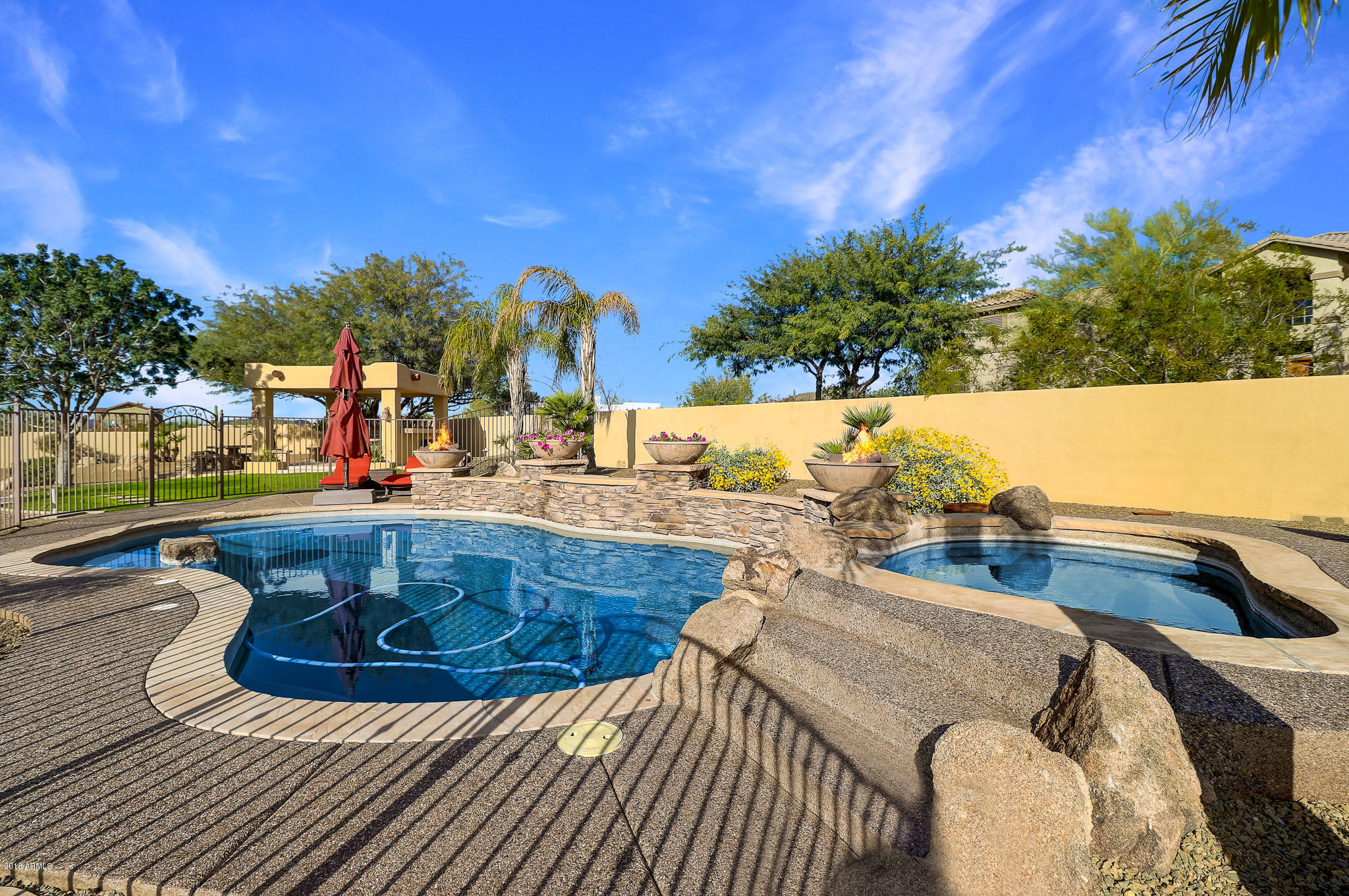 726 West Briles Road Phoenix, AZ 85085 - Photo 55 of 63 Pool with Water Feature and Spa