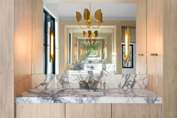 a view of a glass door