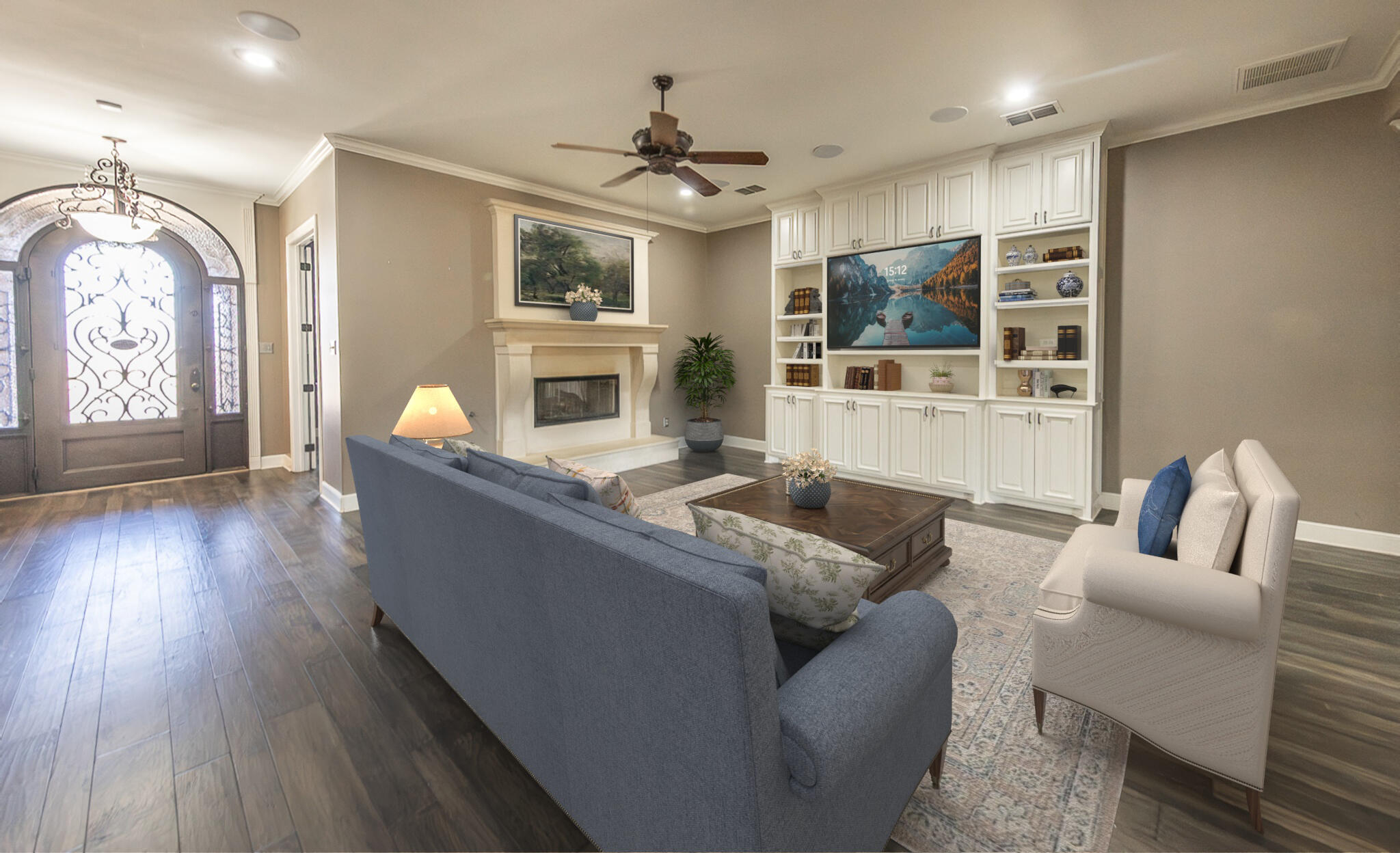 11302 Juneau Avenue Lubbock, TX 79424 - Photo 2 of 49 a living room with furniture and a flat screen tv