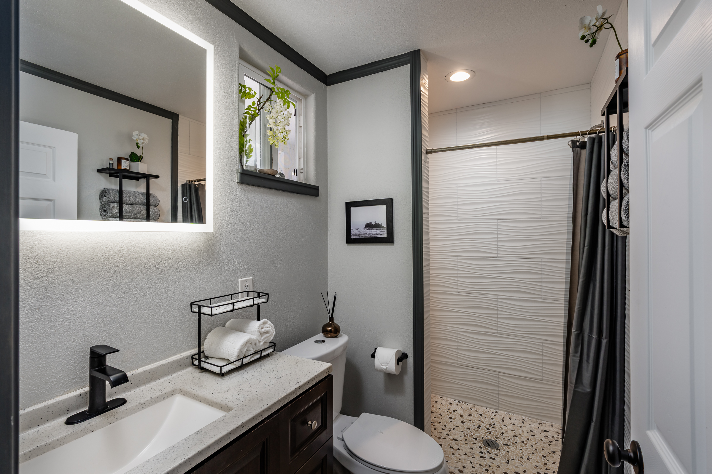 64-5246 Puu Nani Drive Kamuela, HI 96743 - Photo 10 of 25 a bathroom with a granite countertop sink toilet and shower