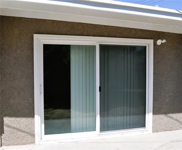 a view of wooden door