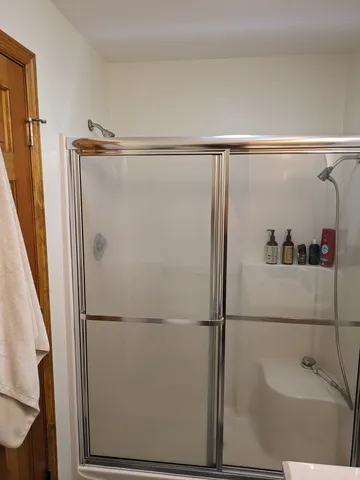 a bathroom with a shower
