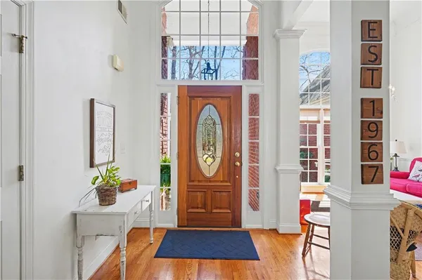 a front view of a house with entryway