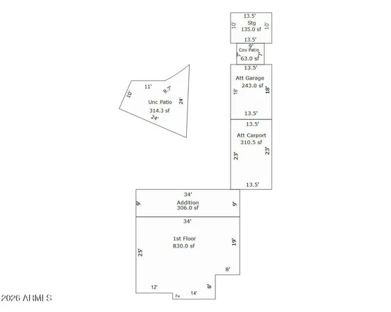 a view of a house with a patio