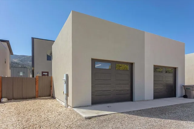 a house with a wooden door