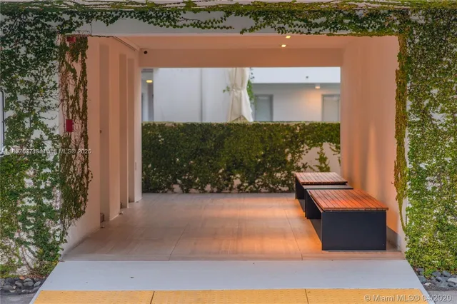 an outdoor space with patio