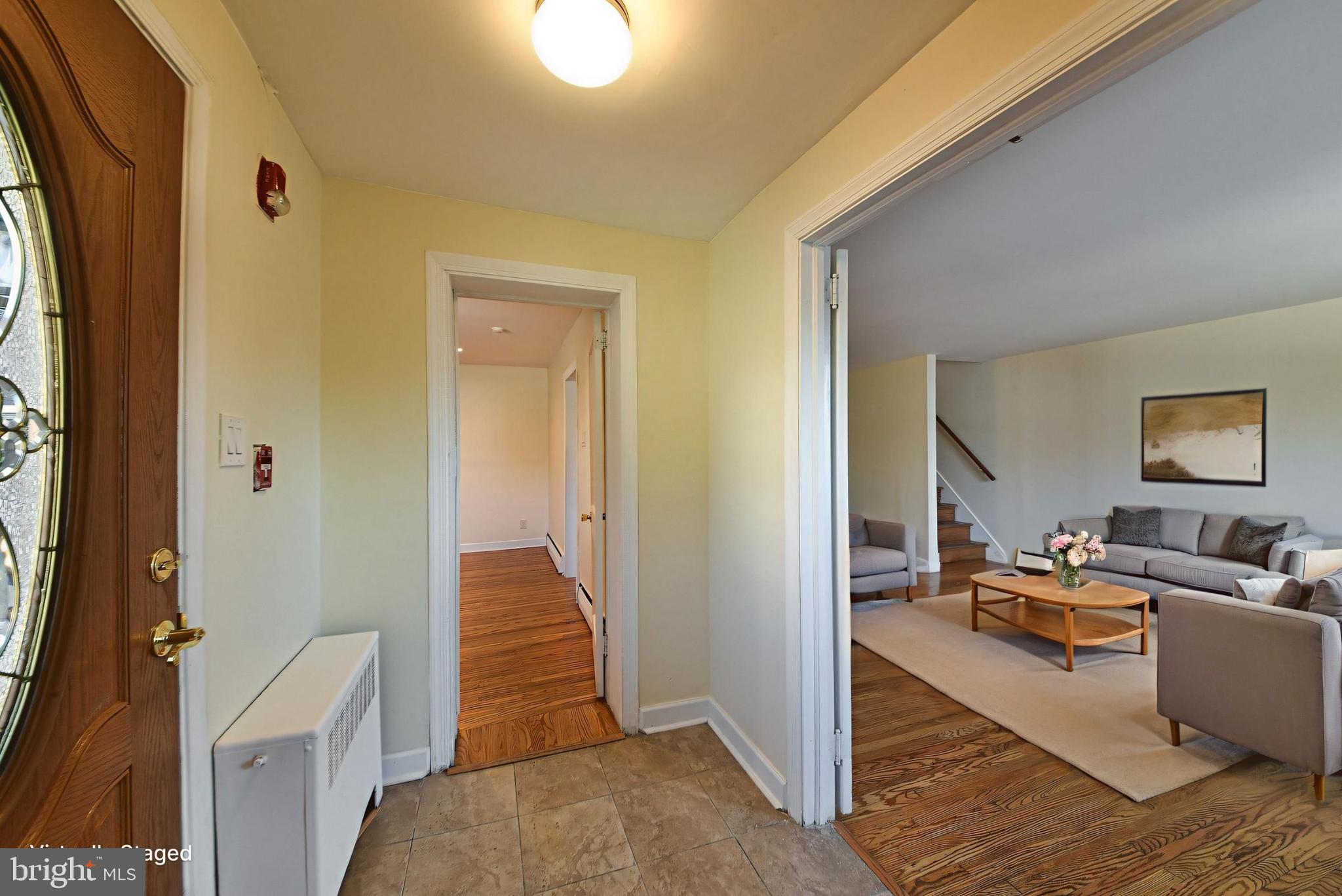 456 North Easton Road Glenside, PA 19038 - Photo 4 of 18 Bright foyer leading to living areas VSTAGED