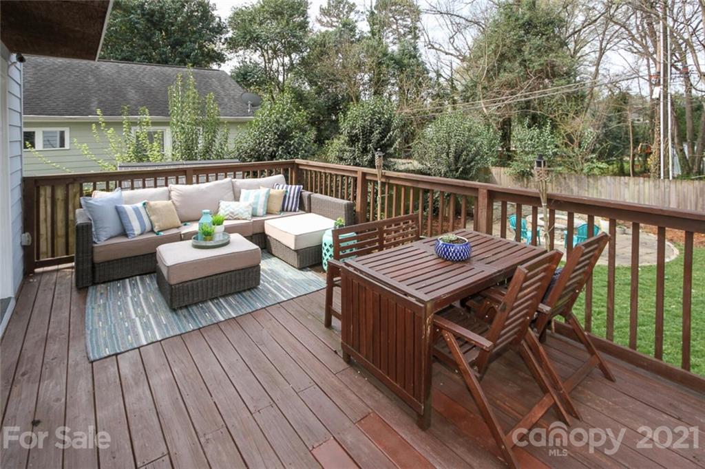 1637 Club Road Charlotte, NC 28205 - Photo 24 of 28 a view of a wooden deck with furniture