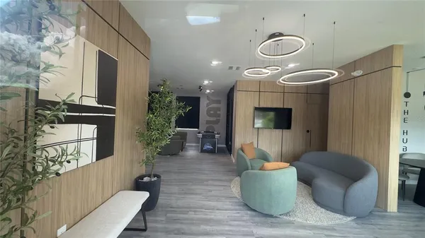 a view of a building with a street