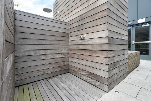 a view of a wooden door