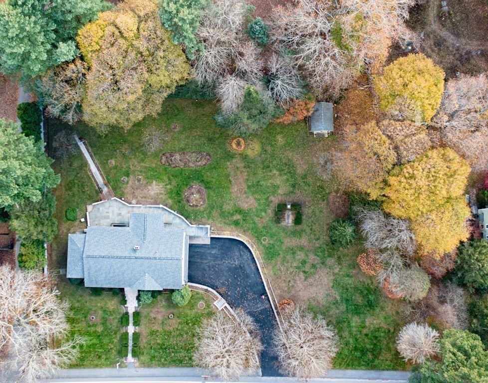 107 Boston Post Road Wayland, MA 01778 - Photo 4 of 42 an aerial view of a house with yard swimming pool and outdoor seating