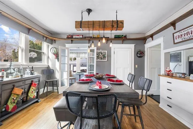 a living room with furniture and a couch