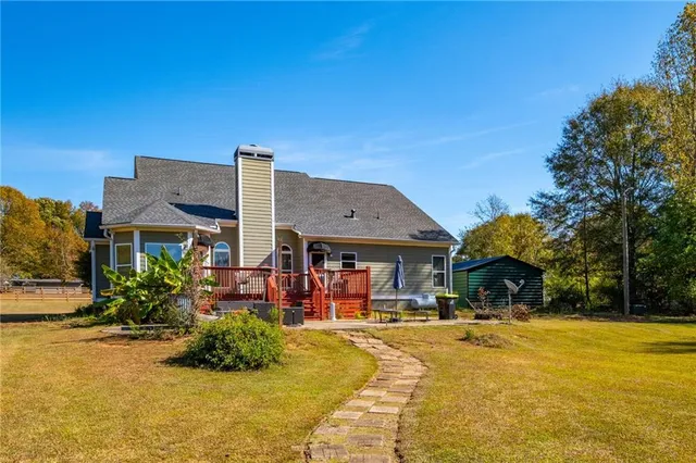 a view of a building with a swimming pool