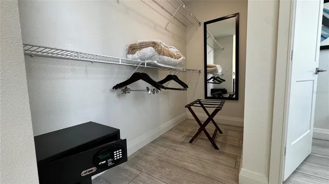 a view of a hallway with workspace