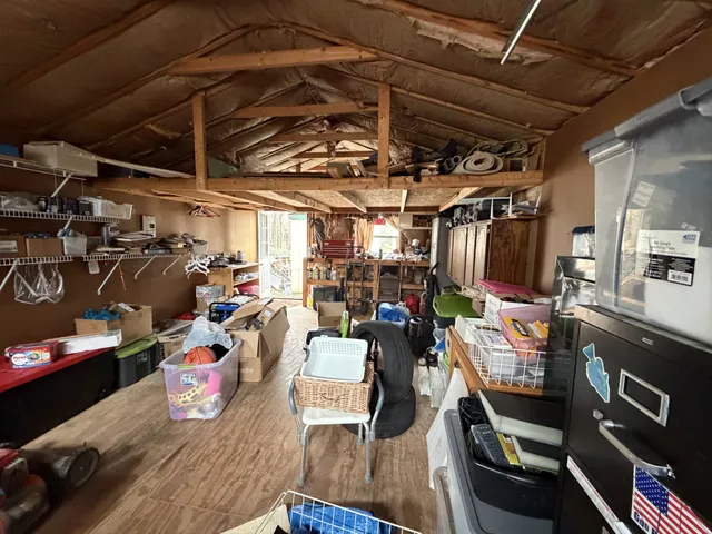 a view of a storage room with washer and dryer
