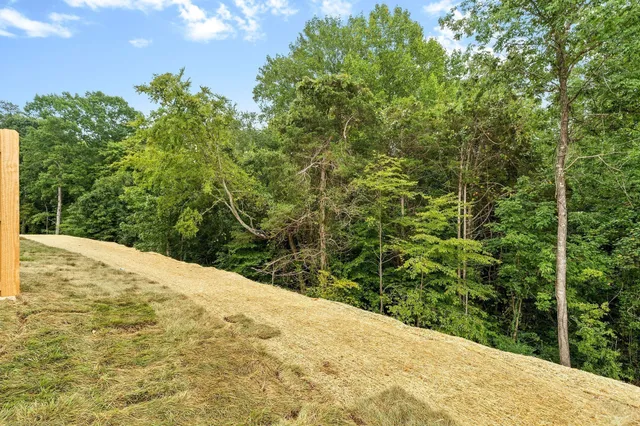 a view of a backyard of the house