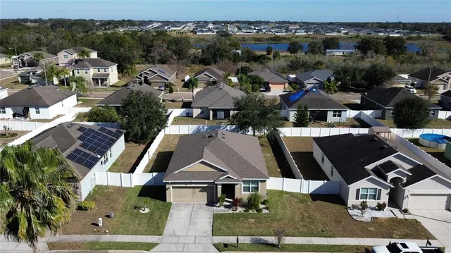 an aerial view of multiple houses