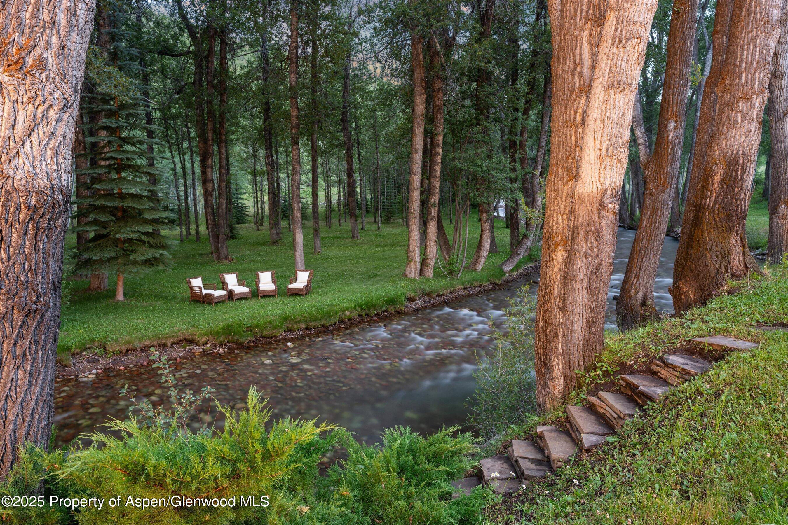 6458 Snowmass Creek Road Snowmass, CO 81654 - Photo 24 of 114 a view of a garden with a fountain