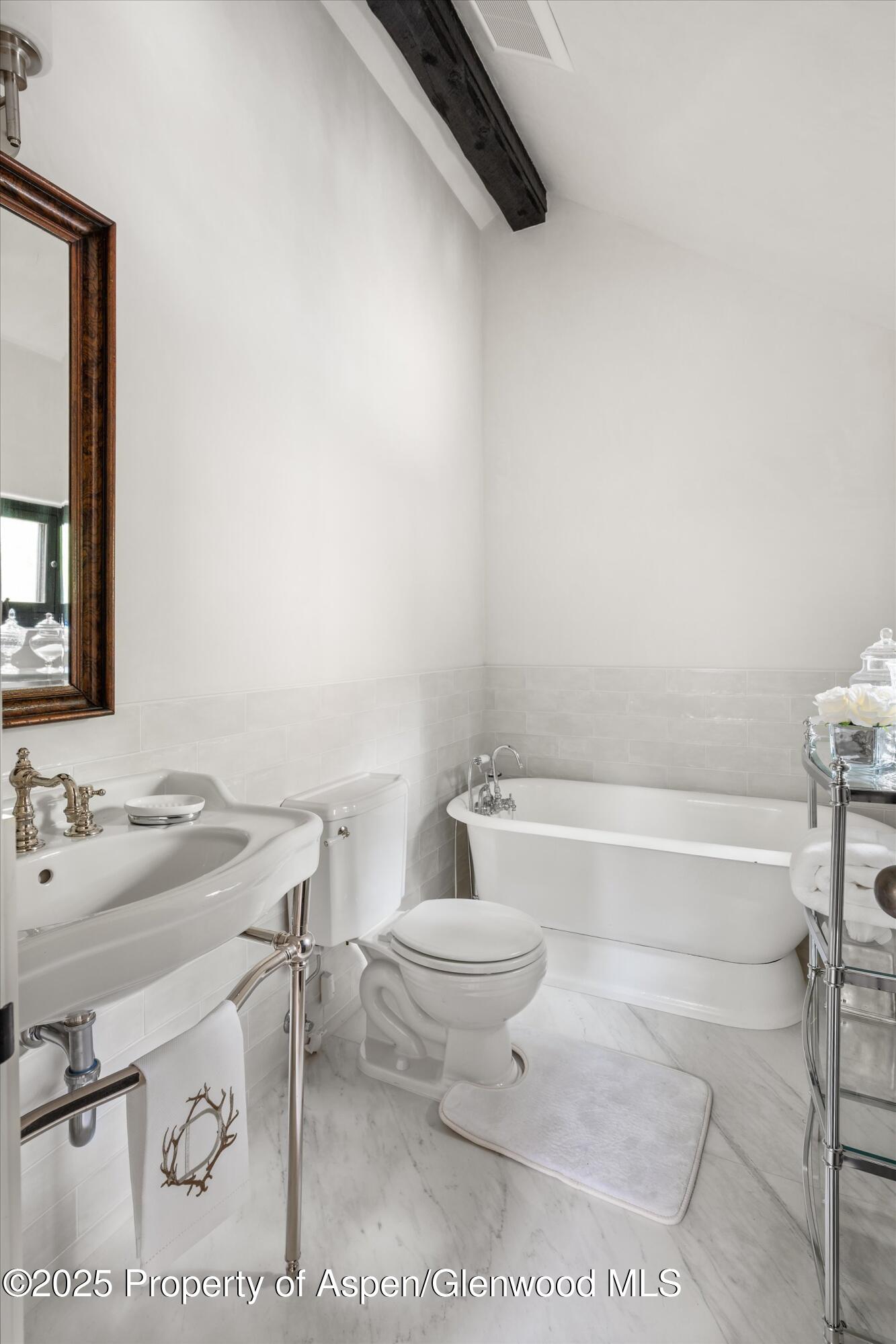6458 Snowmass Creek Road Snowmass, CO 81654 - Photo 58 of 114 a bathroom with a sink toilet and a bathtub