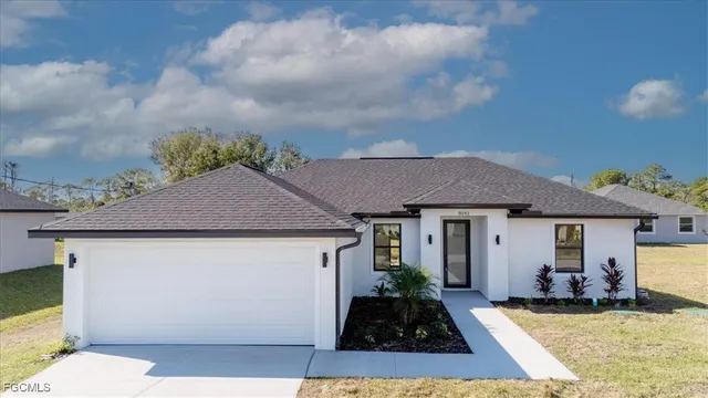 a house view with a garden space
