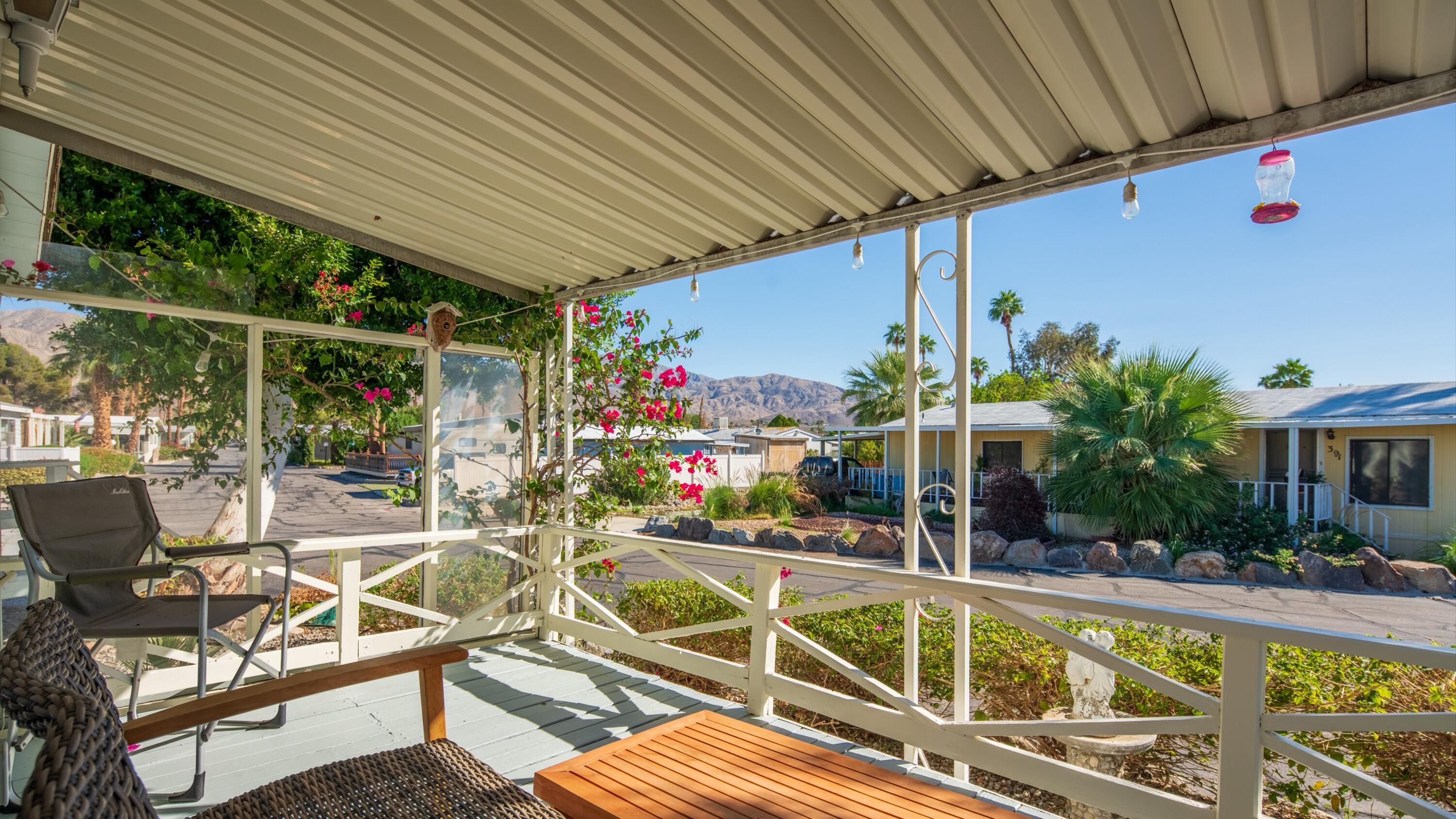 74711 Dillon Road, Unit 392 Desert Hot Springs, CA 92241 - Photo 33 of 46 a view of a swimming pool with a patio