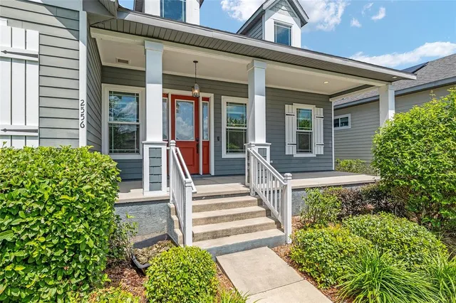 a front view of a house with porch