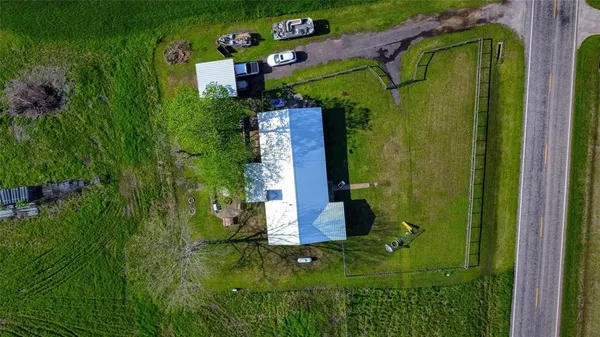 an aerial view of a house