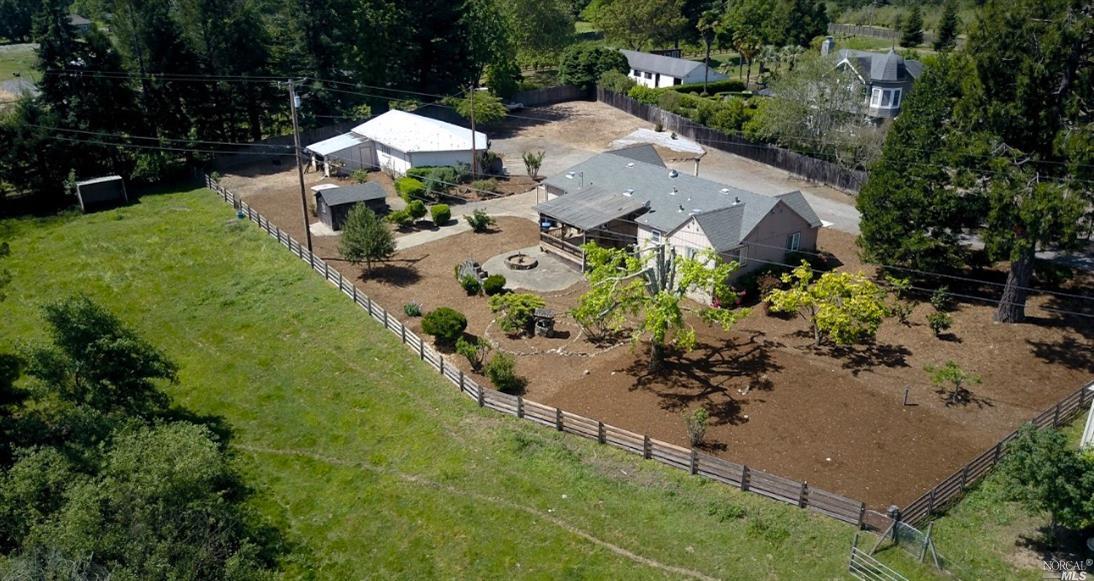 11255 Green Valley Road Sebastopol, CA 95472 - Photo 1 of 1 an aerial view of a house with a yard basket ball court and outdoor seating