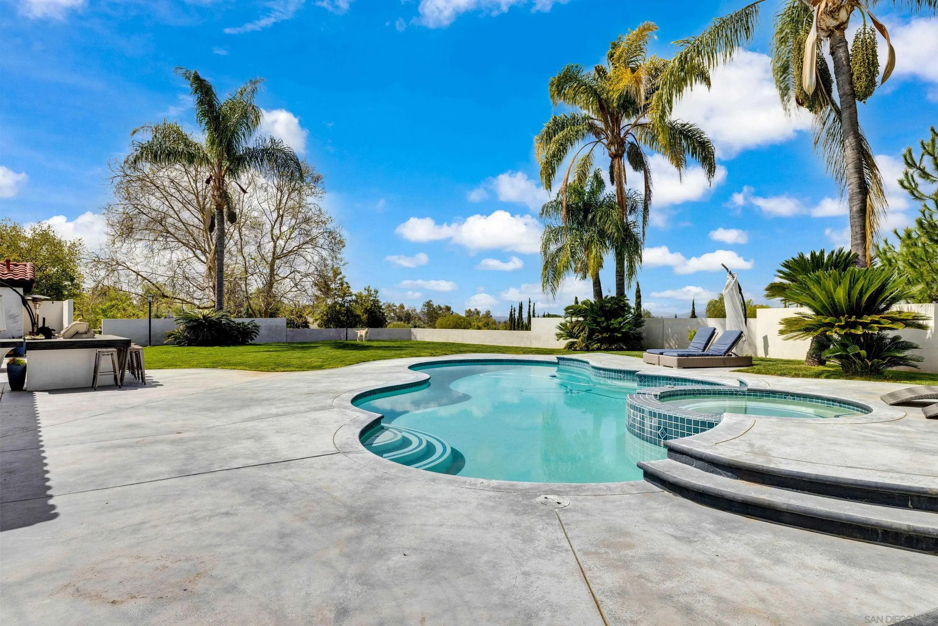 37389 Ave Chapala Temecula, CA 92592 - Photo 47 of 68 a view of swimming pool with outdoor seating and plants