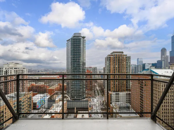 a view of city from a balcony