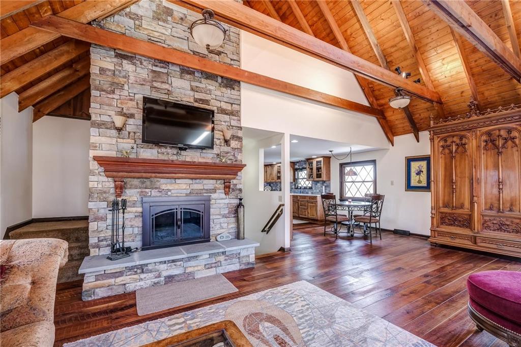 885 Black Road Volant, PA 16156 - Photo 4 of 24 a living room with furniture and a fireplace