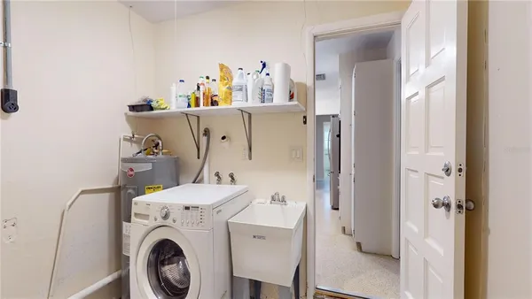 a view of an outdoor space with a tree