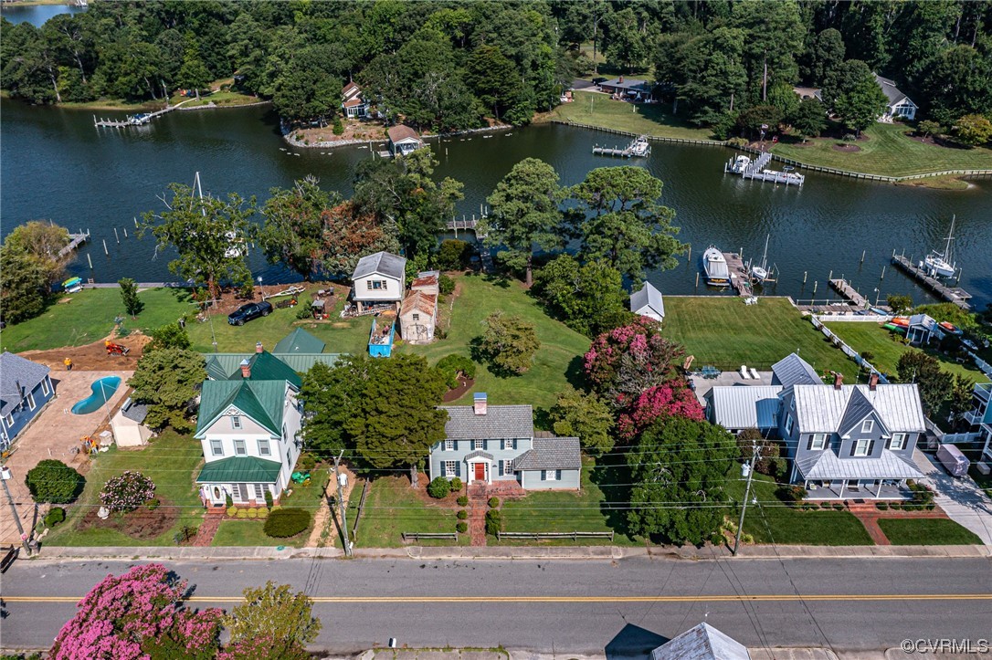 616 Main Street Reedville, VA 22539 - Photo 2 of 30 an aerial view of a house with a lake view