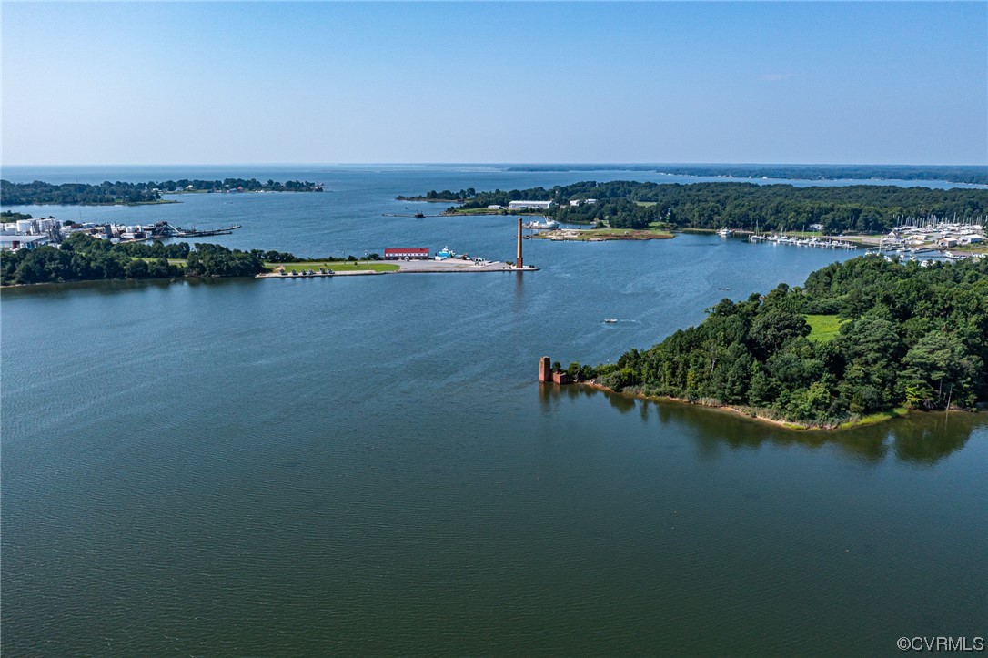 616 Main Street Reedville, VA 22539 - Photo 7 of 30 an aerial view of residential houses with outdoor space and lake view in back