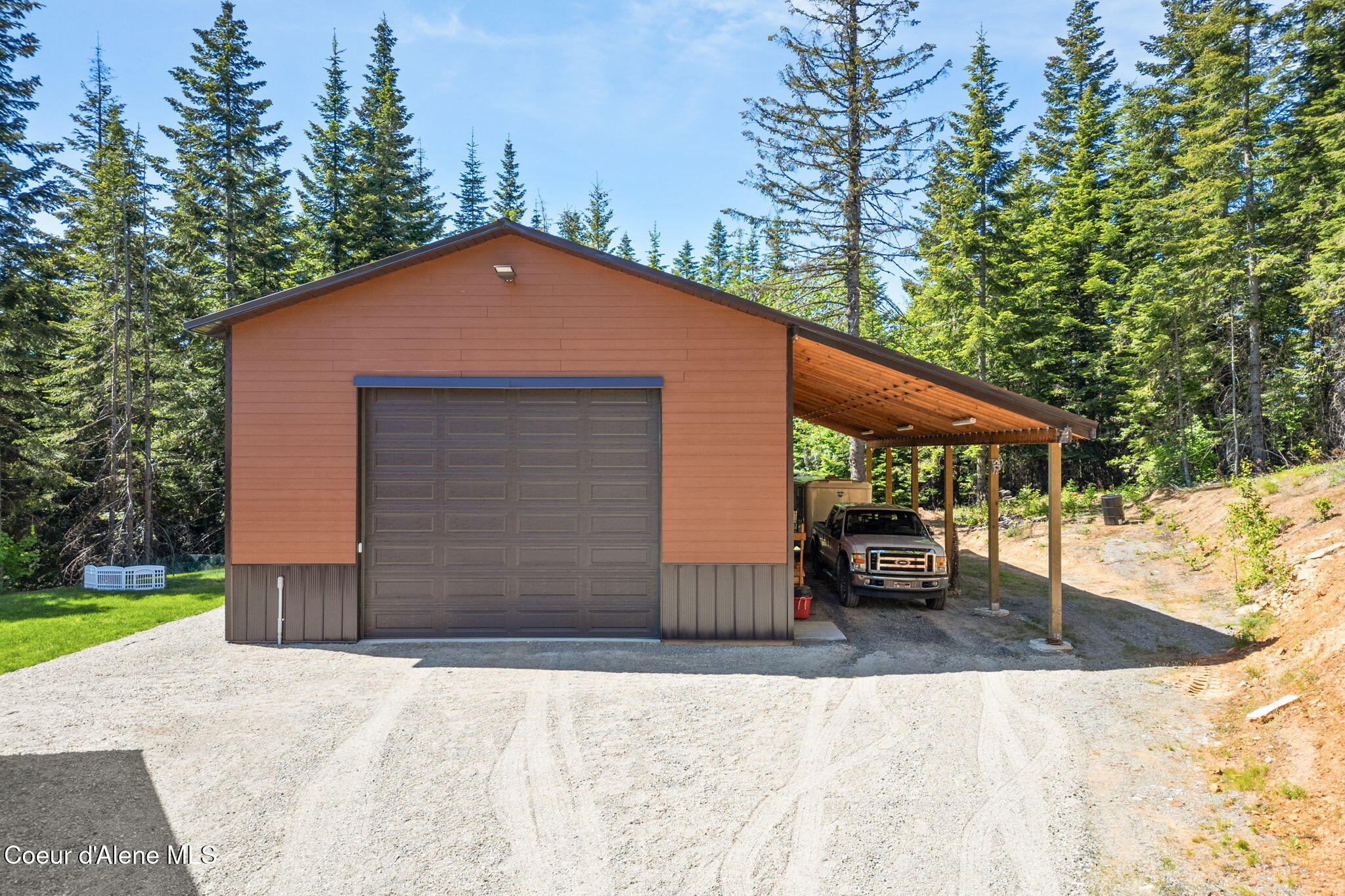 17378 North Freddi Road Rathdrum, ID 83858 - Photo 57 of 93 Front of Shop 30 X 50 Frame Construction