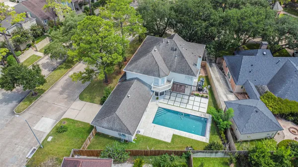 an aerial view of a house