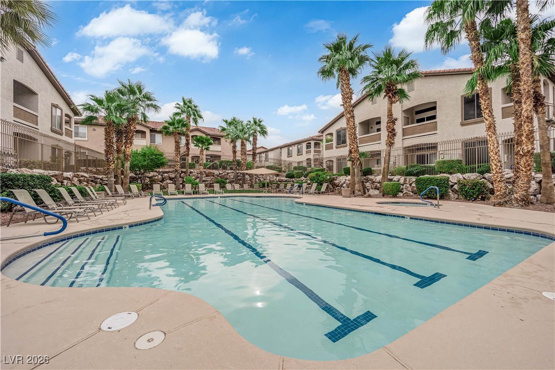 2305 West Horizon Ridge Parkway, Unit 3512 Henderson, NV 89052 - Photo 25 of 29 Community pool with a patio and a residential view