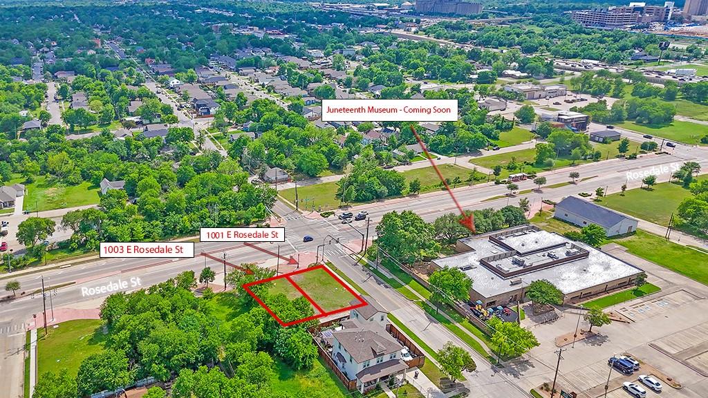 an aerial view of a city